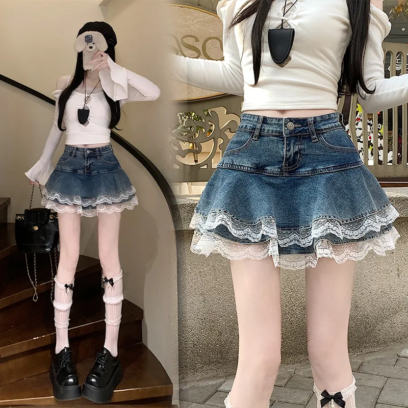 MISS VIGOR Denim Short Skirts Women's-9