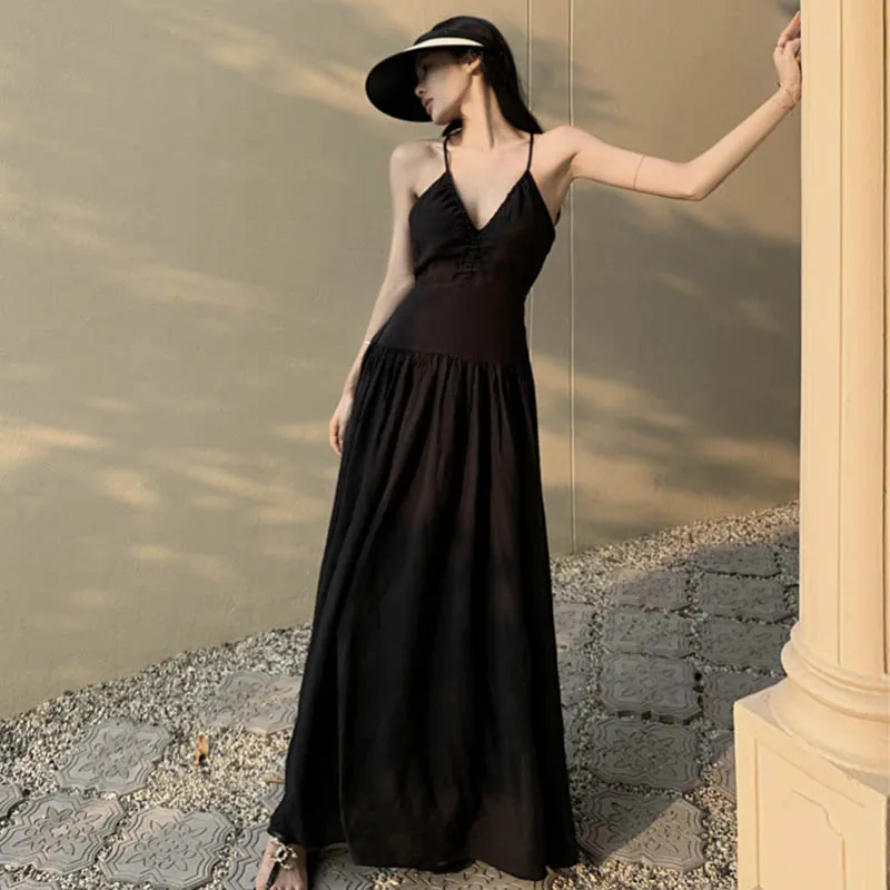 MISS VIGOR Slip Dresses Women's Black-2