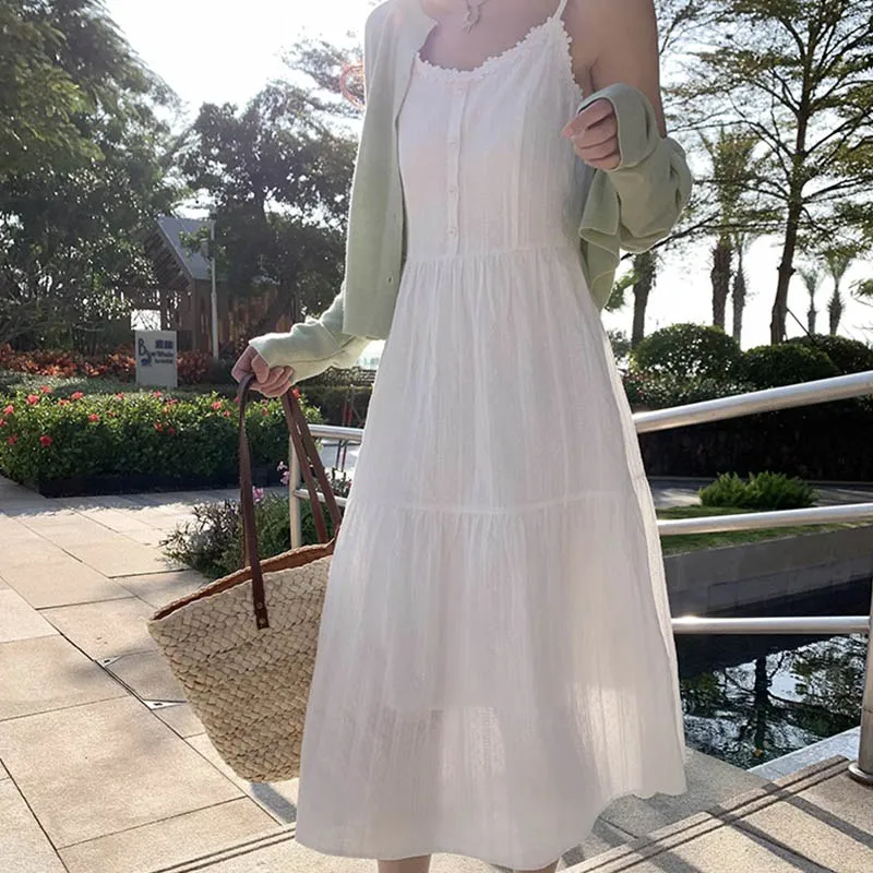 MISS VIGOR Slip Dresses Women's White-3