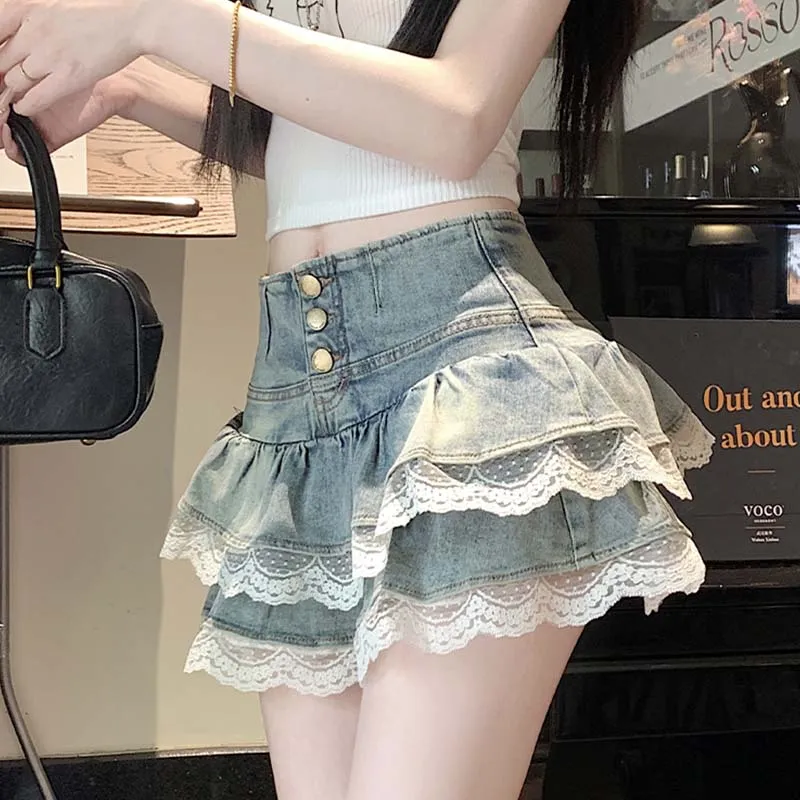 MISS VIGOR Denim Short Skirts Women's-2