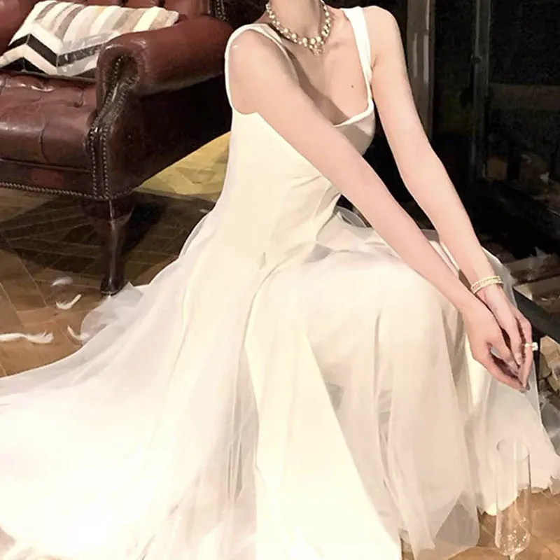 MISS VIGOR Slip Dresses Women's White-2