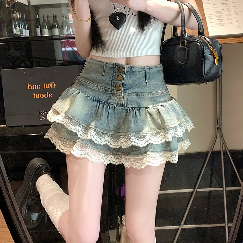 MISS VIGOR Denim Short Skirts Women's-3