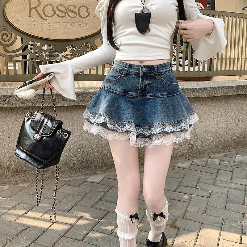 MISS VIGOR Denim Short Skirts Women's-8