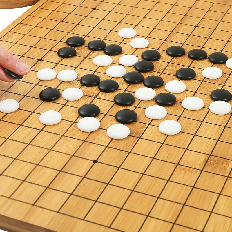 Miao Ji Go Five In A Row Chinese Chess 3 in 1 Solid Wood Camphor Wood Chessboard Board Games-5