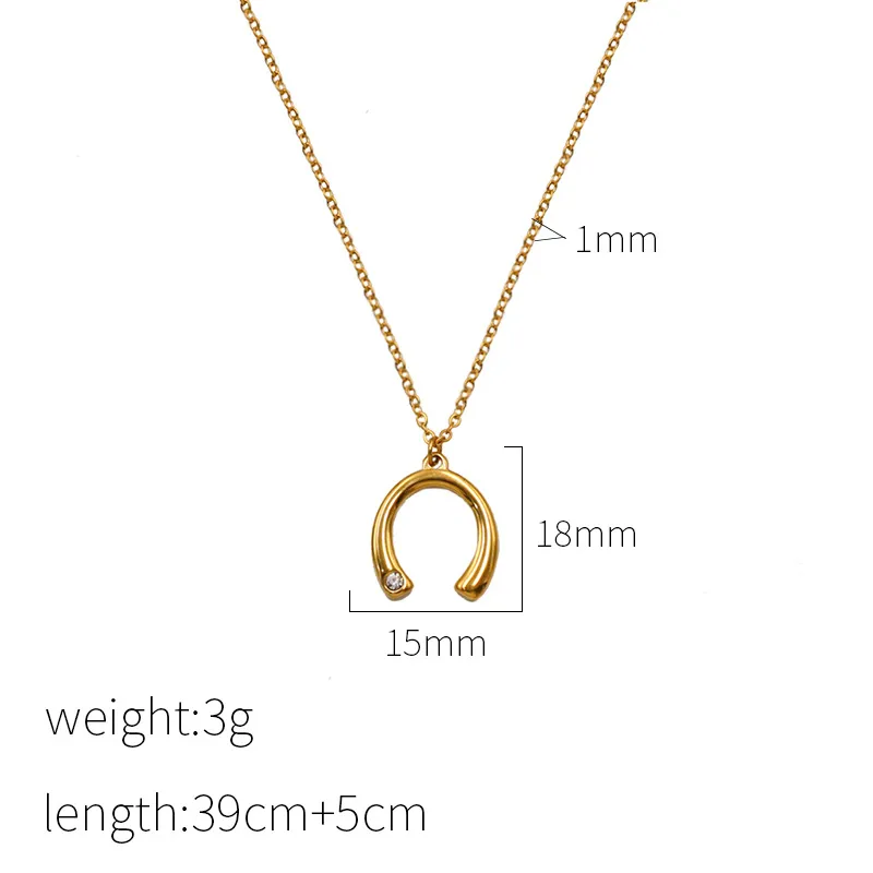 JEENTHE Titanium Steel Necklaces Women's Gold Silver-3
