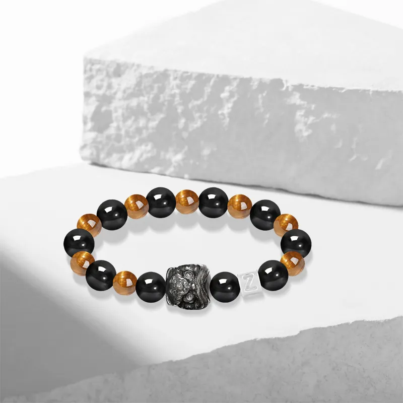 Cuz Strange Intention Obsidian Bracelets Unisex-1