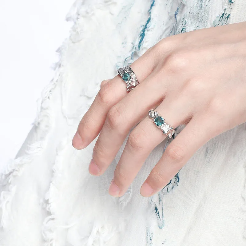 Cuz Strange Intention Zircon Rings Unisex-2