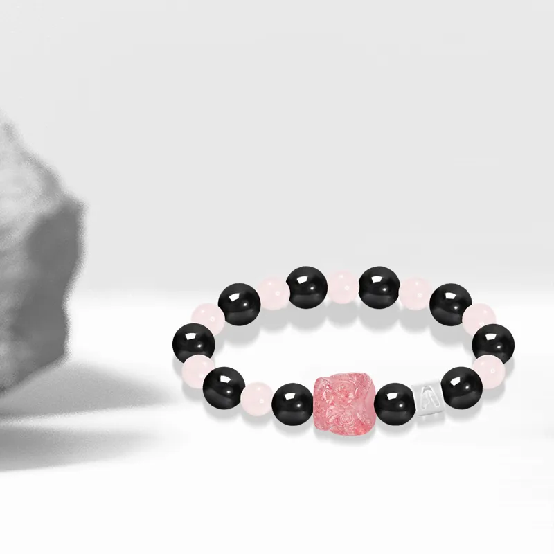 Cuz Strange Intention Obsidian Bracelets Unisex-6