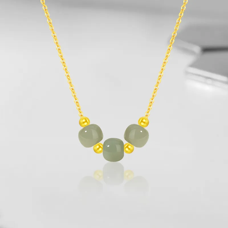 Cuz Strange Intention Hetian Jade Necklaces Green Jade Women's-1