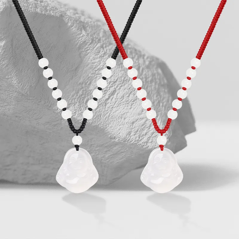 Cuz Strange Intention White Jade Bodhi Necklaces Unisex-1
