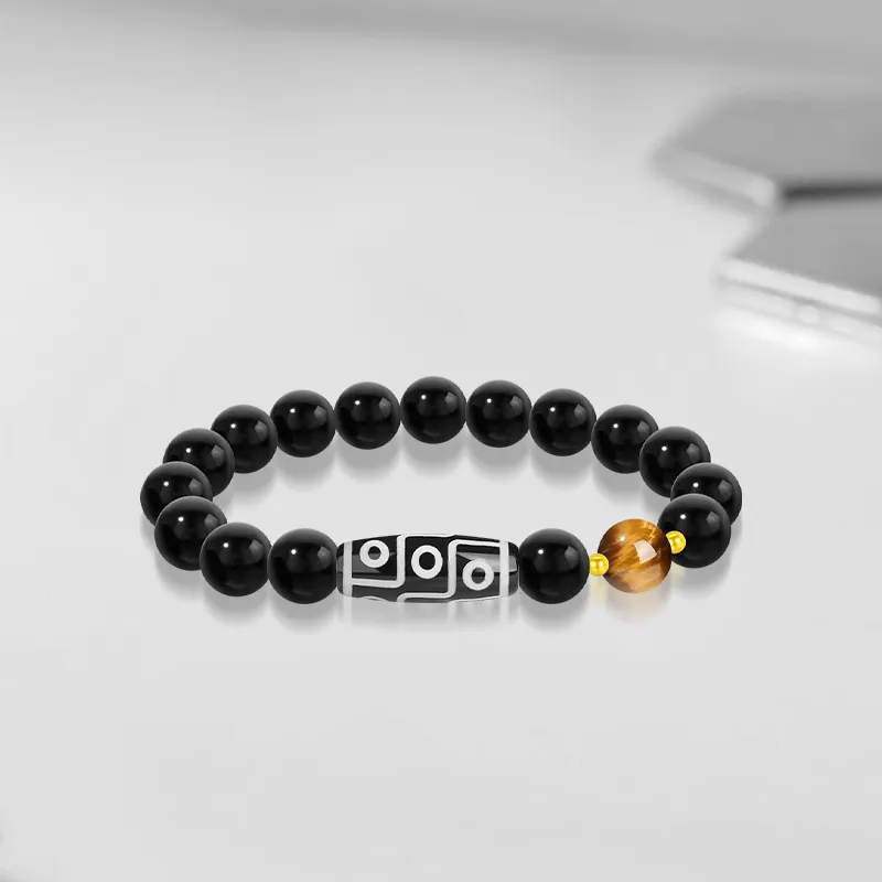 Cuz Strange Intention Obsidian Bracelets Unisex-2