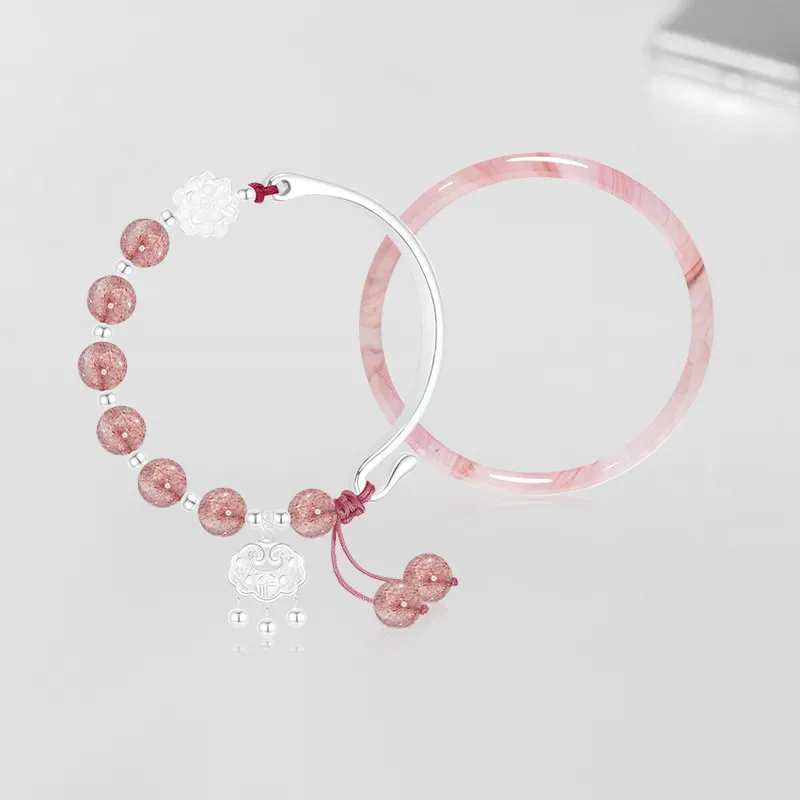 Cuz Strange Intention Colored Glaze Jade Bracelets Women's-3