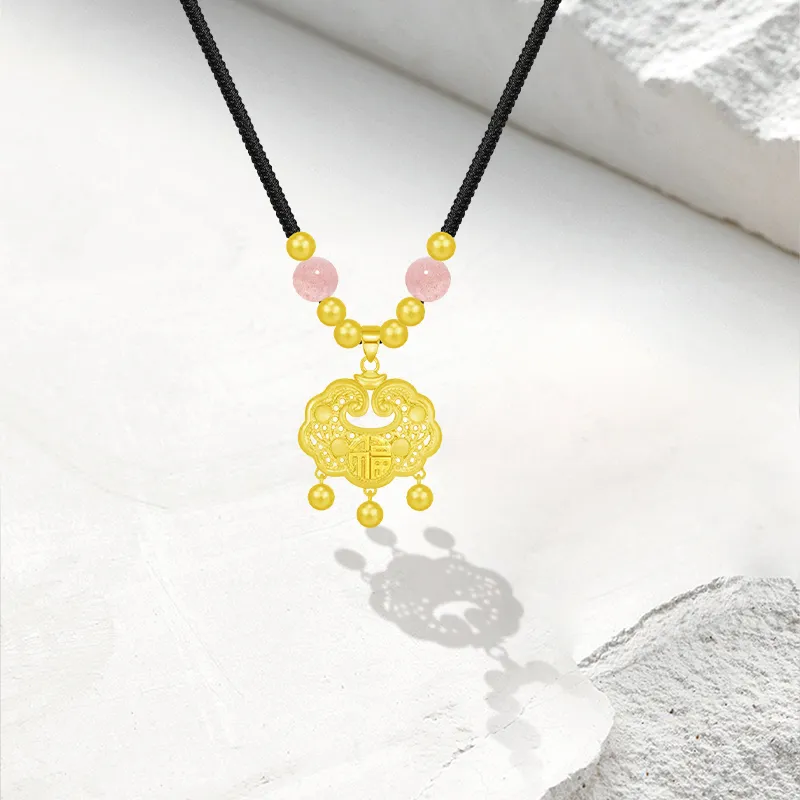 Cuz Strange Intention Strawberry Quartz Necklaces Unisex-0