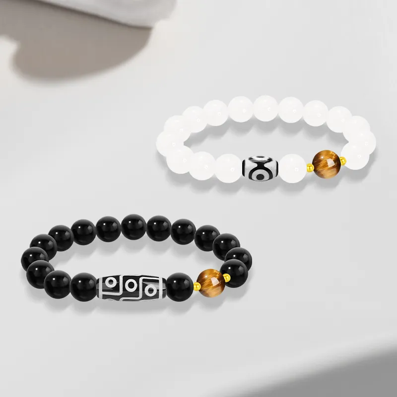 Cuz Strange Intention Obsidian Bracelets Unisex-4