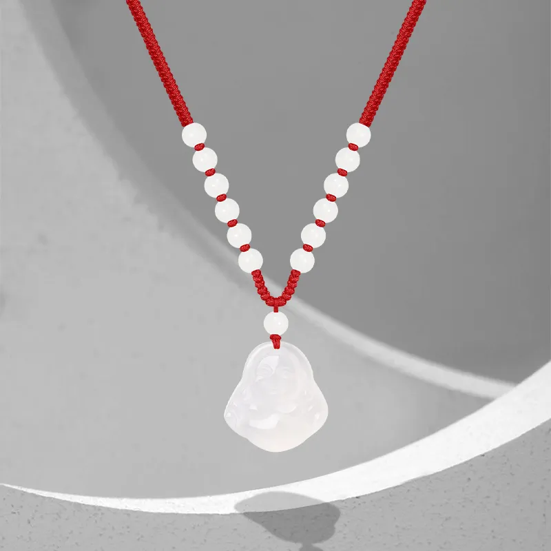 Cuz Strange Intention White Jade Bodhi Necklaces Unisex-0