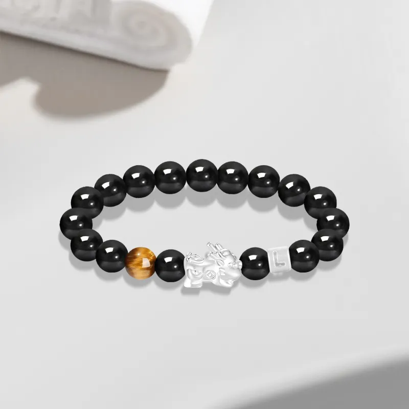 Cuz Strange Intention Obsidian Bracelets Unisex-2