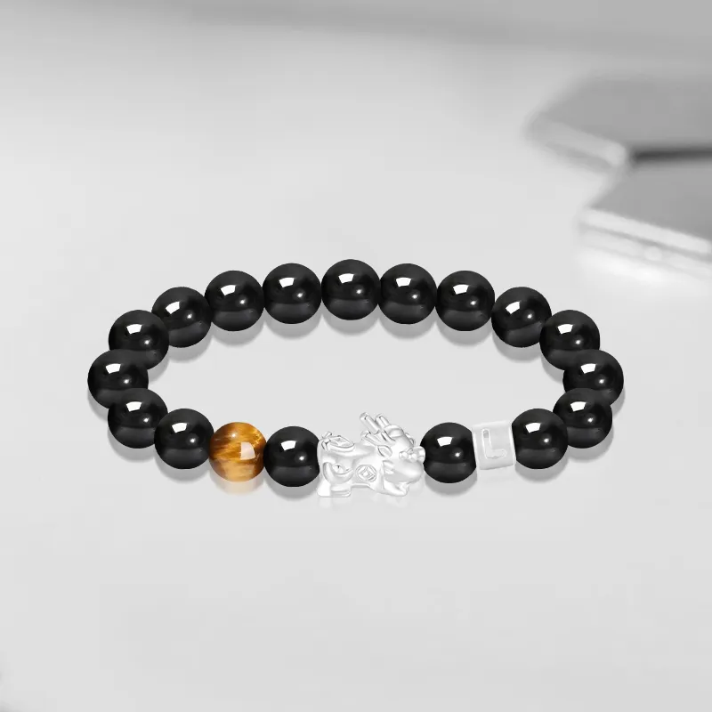 Cuz Strange Intention Obsidian Bracelets Unisex-1
