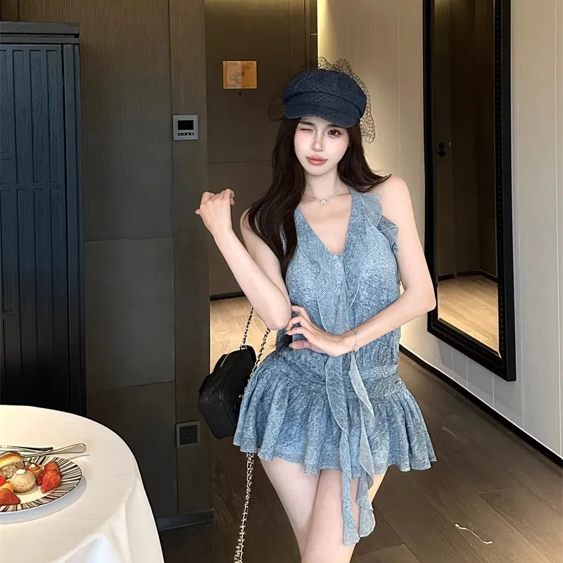 BEAUTIFUL CONFESSION Slip Dress Women's Blue-5