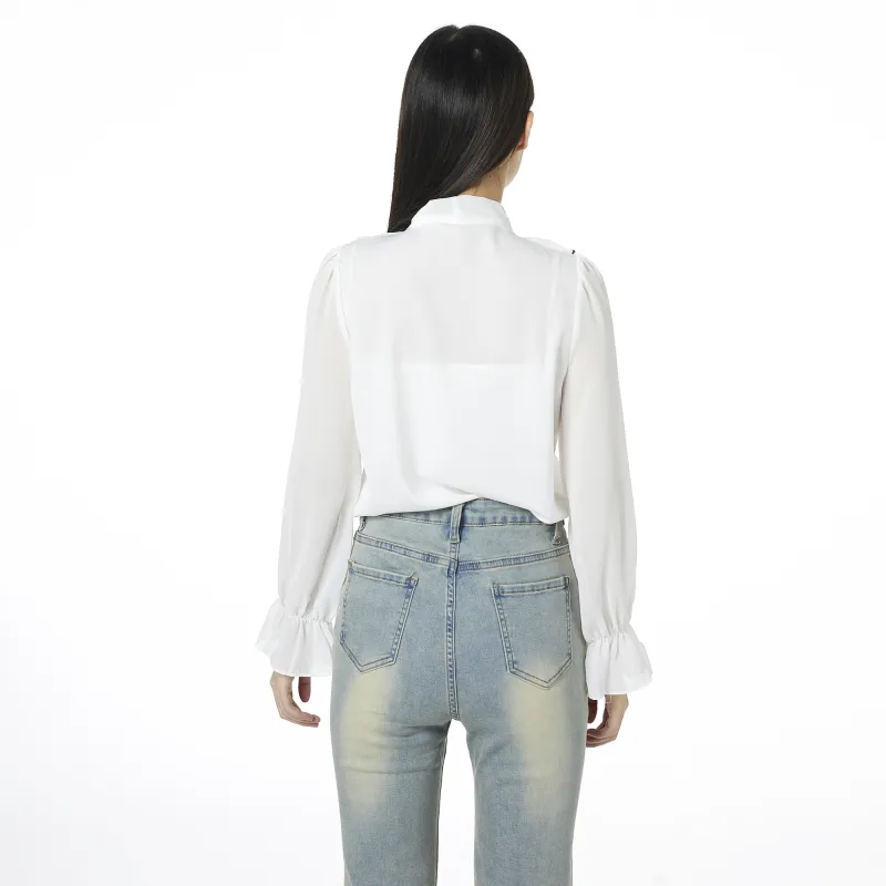 BEAUTIFUL CONFESSION Chiffon Shirts Women's-4