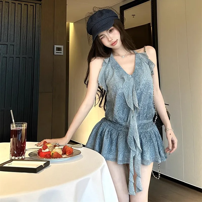 BEAUTIFUL CONFESSION Slip Dress Women's Blue-2
