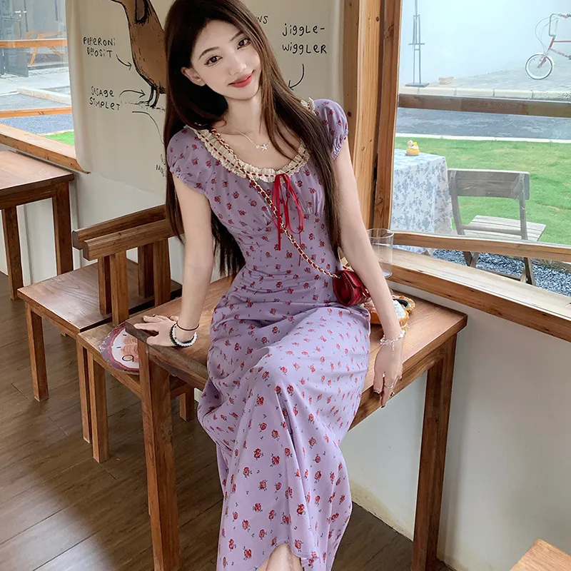 BEAUTIFUL CONFESSION Short Sleeved Dress Women's Purple-2