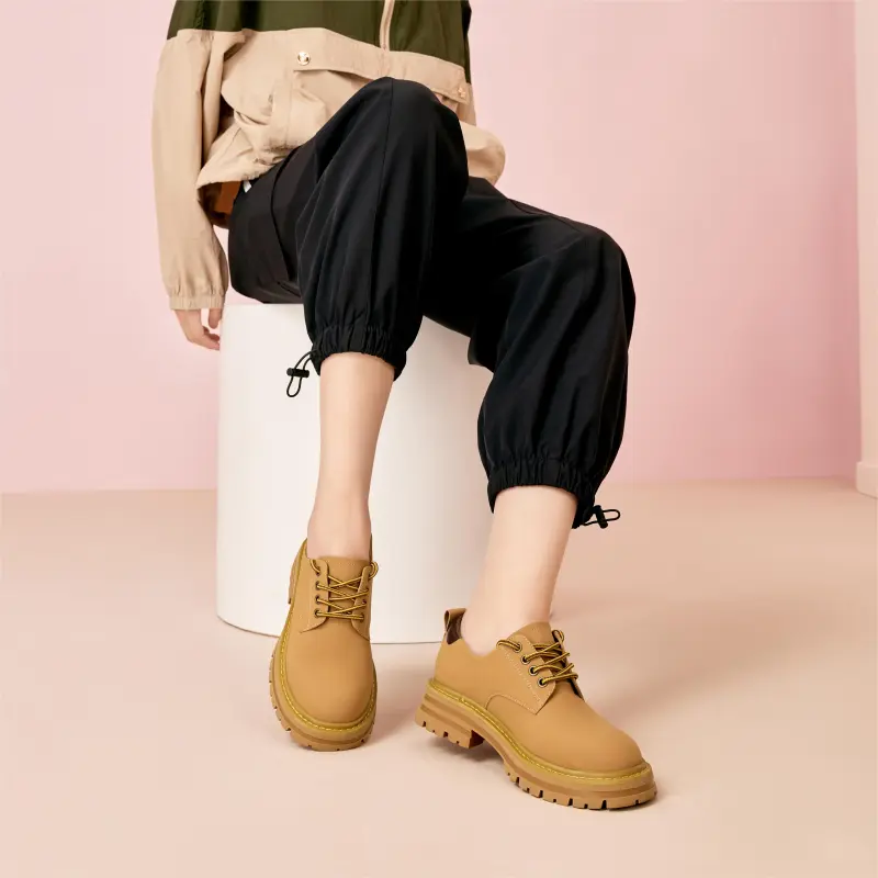 TOOMANYSHOES Outdoor Casual Single Shoes Women's Yellow-3