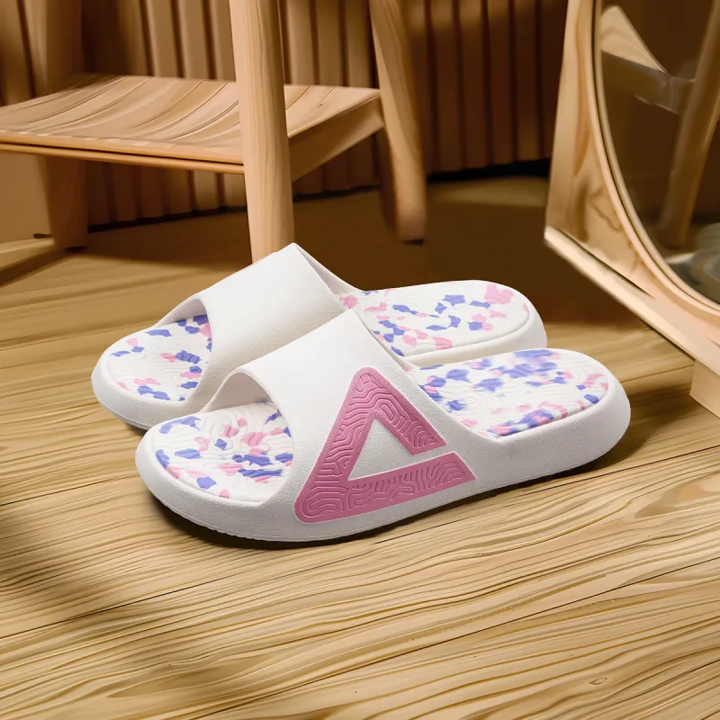 PEAK Tai Ji1.0 Slip Resistant Abrasion Resistant Cushioning Slide Slippers Unisex White Pink Purple-5
