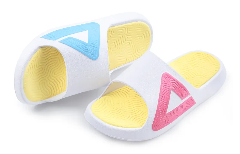 PEAK Tai Ji1.0 EVA Cushioned Slip Resistant Abrasion Resistant Quiet Slide Slippers Unisex Red Blue BUFF-1