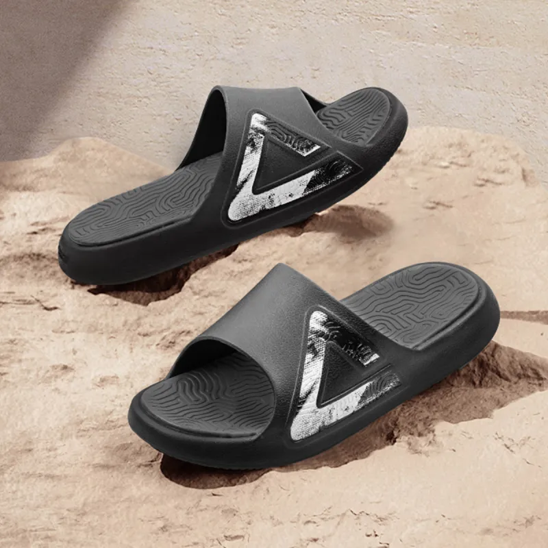 PEAK Tai Ji1.0 Cushioned Slip Resistant Abrasion Resistant Quiet Slide Slippers Unisex Black Gray-6