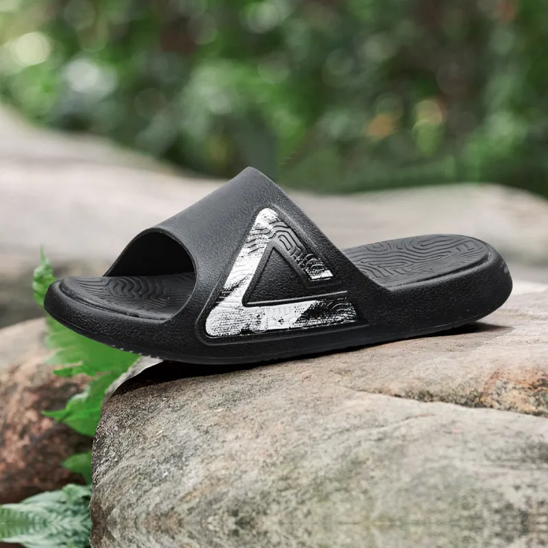 PEAK Tai Ji1.0 Cushioned Slip Resistant Abrasion Resistant Quiet Slide Slippers Unisex Black Gray-7