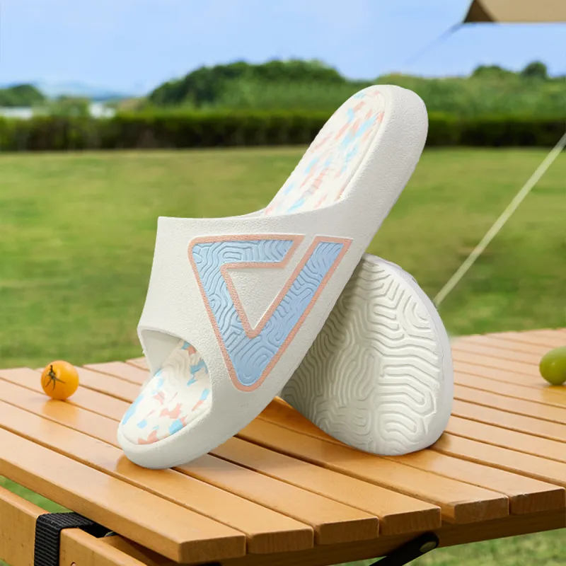PEAK Slide Slippers Unisex Canvas White Pink-2