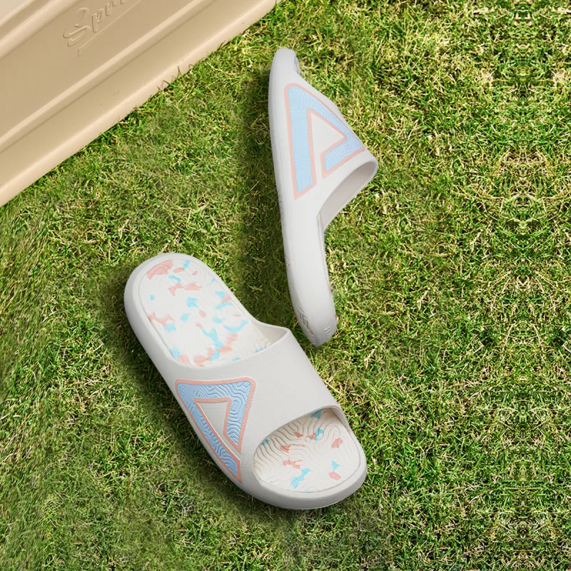 PEAK Slide Slippers Unisex Canvas White Pink-3
