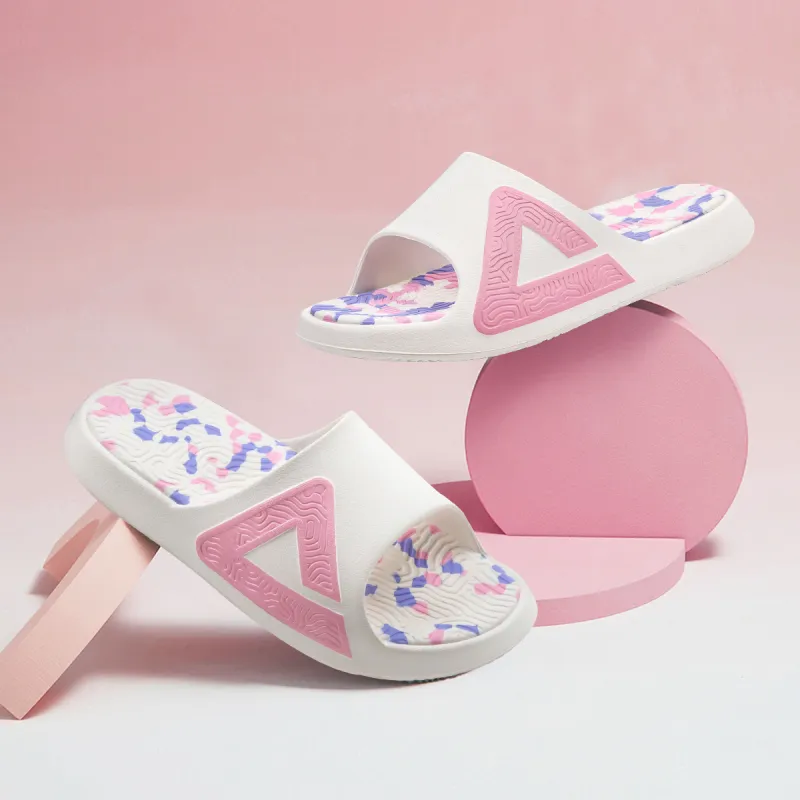 PEAK Tai Ji1.0 Slip Resistant Abrasion Resistant Cushioning Slide Slippers Unisex White Pink Purple-1