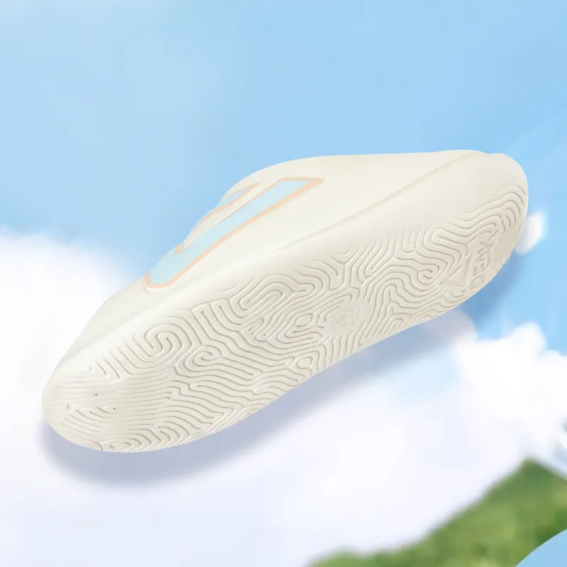 PEAK Very Small Fat Drag EVA Slip Resistant Abrasion Resistant Cushioning Slide Slippers Unisex White Blue-6