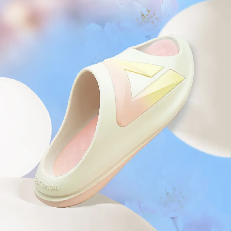 PEAK Very Small Fat Drag Quiet Slip-Resistant Abrasion-Resistant Slide Slippers Unisex Peach Blossom Garden-2