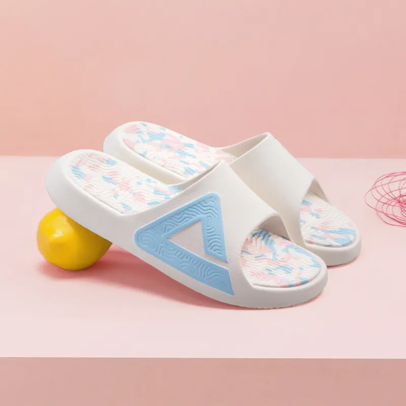 PEAK Tai Ji1.0 Slip Resistant Abrasion Resistant Cushioning Slide Slippers Unisex Pink Blue Mismatched-5