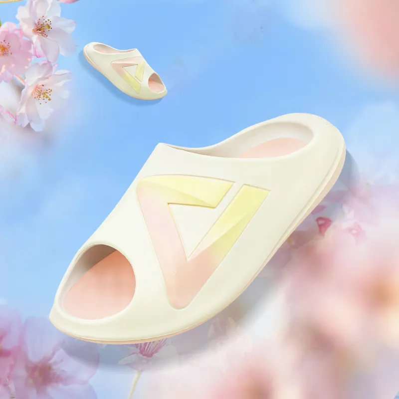 PEAK Very Small Fat Drag Quiet Slip-Resistant Abrasion-Resistant Slide Slippers Unisex Peach Blossom Garden-1
