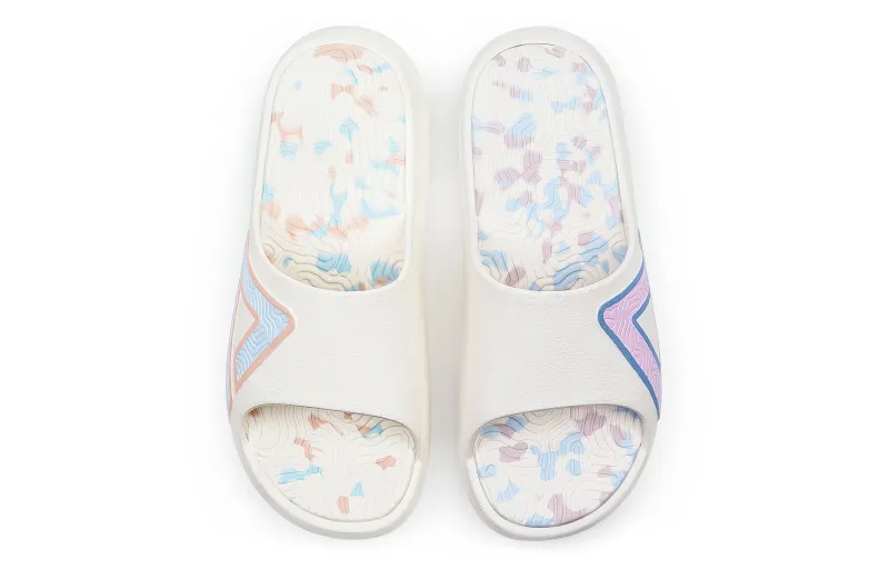 PEAK Tai Ji1.0 Quiet Slip Resistant Odor Resistant Slide Slippers Unisex Pink Blue Mismatched-4
