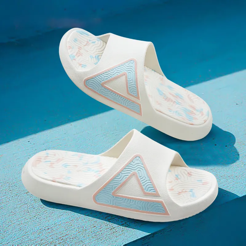 PEAK Slide Slippers Unisex Canvas White Pink-6