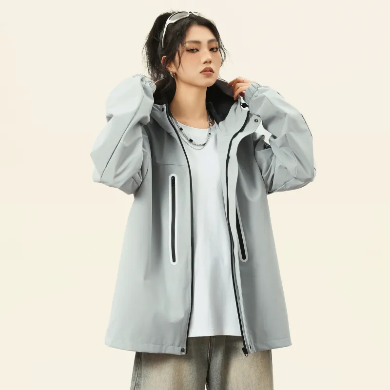 A.X.S.K Windbreaker Jacket Unisex Black-7
