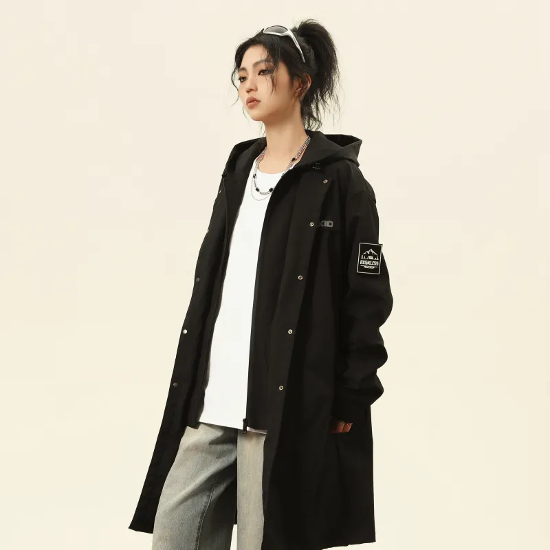 A.X.S.K Trench Coat Unisex Black-10