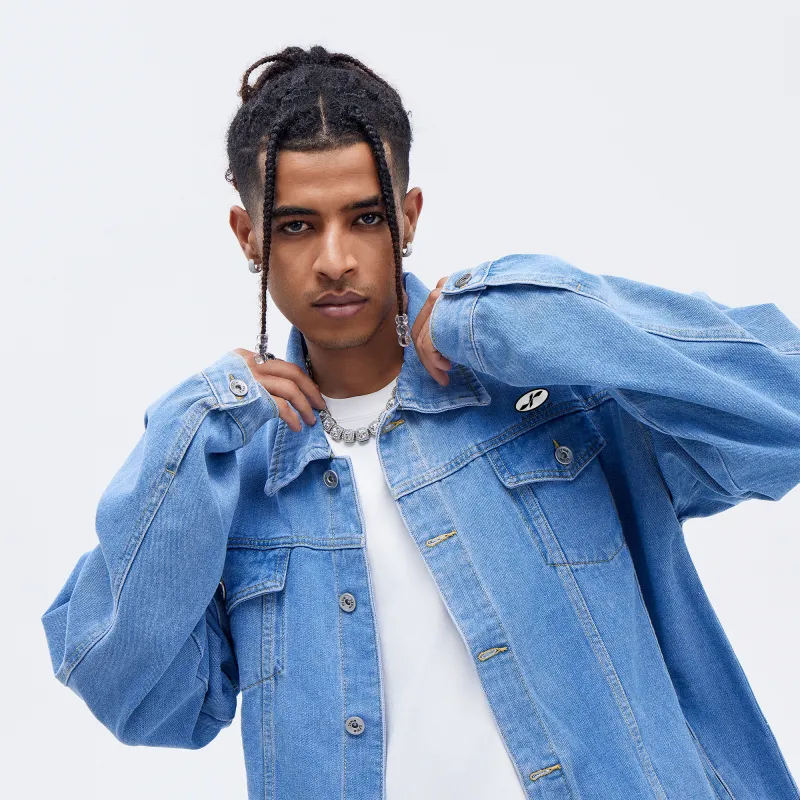 A.X.S.K Denim Jacket Unisex Comes With Short Sleeved Shirt-8