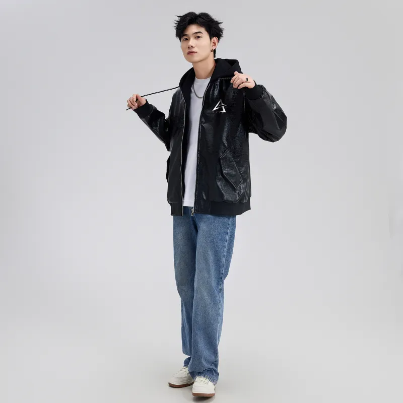 A.X.S.K Leather Jacket Unisex Black-5