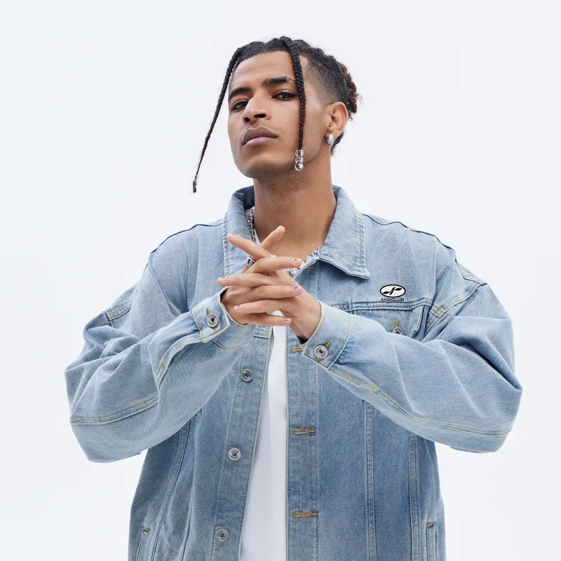 A.X.S.K Denim Jacket Unisex Comes With Short Sleeved Shirt-14