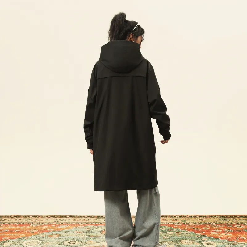 A.X.S.K Trench Coat Unisex Black-9