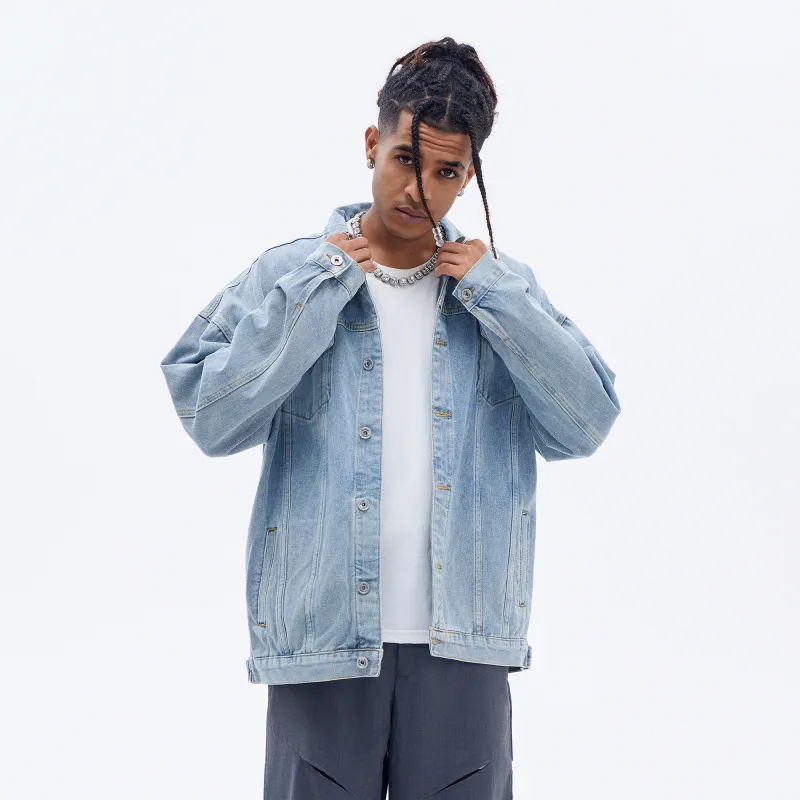 A.X.S.K Denim Jacket Unisex Comes With Short Sleeved Shirt-17