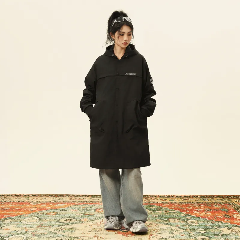 A.X.S.K Trench Coat Unisex Black-7
