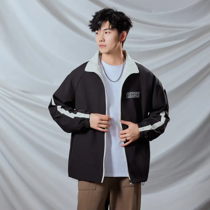 A.X.S.K Jackets Coats Unisex Black-5