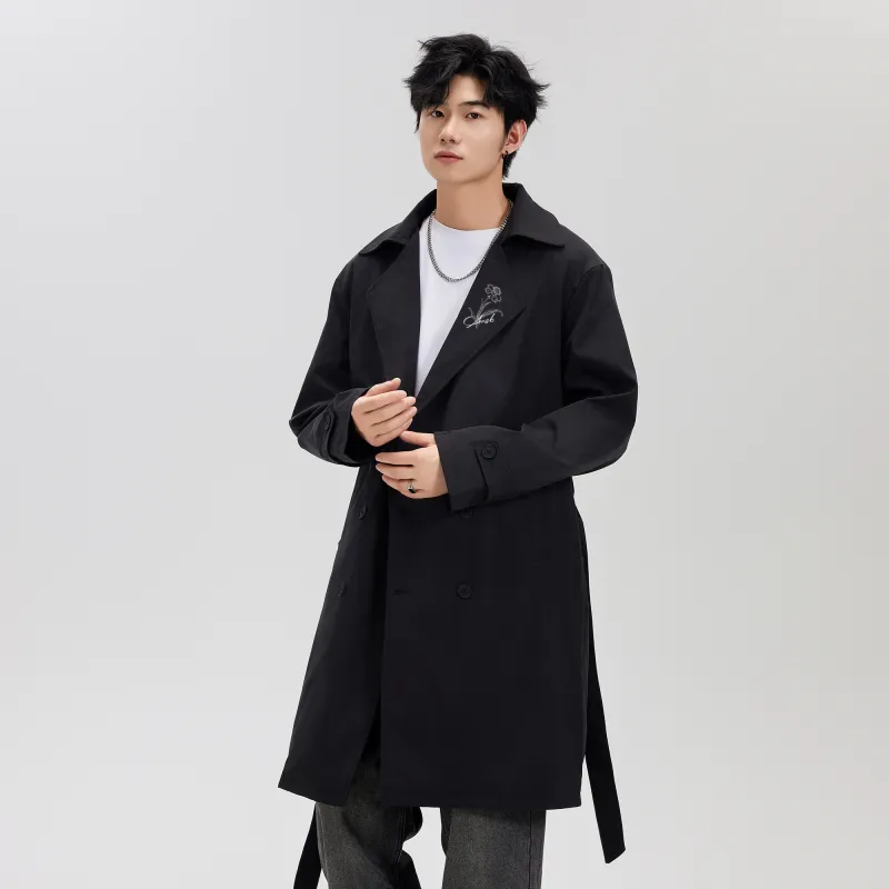 A.X.S.K Trench Coats Unisex-4