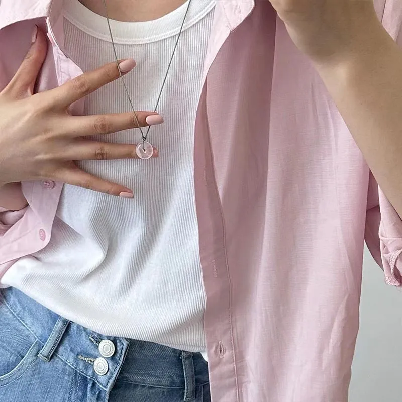 CARAT'S DIARY Colored Glaze Jade Necklaces Unisex-1